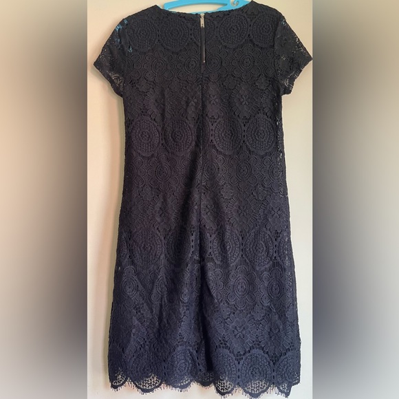 Laundry By Shelli Segal Lace Crochet Dress Size 4 Black Lined - Picture 2 of 5